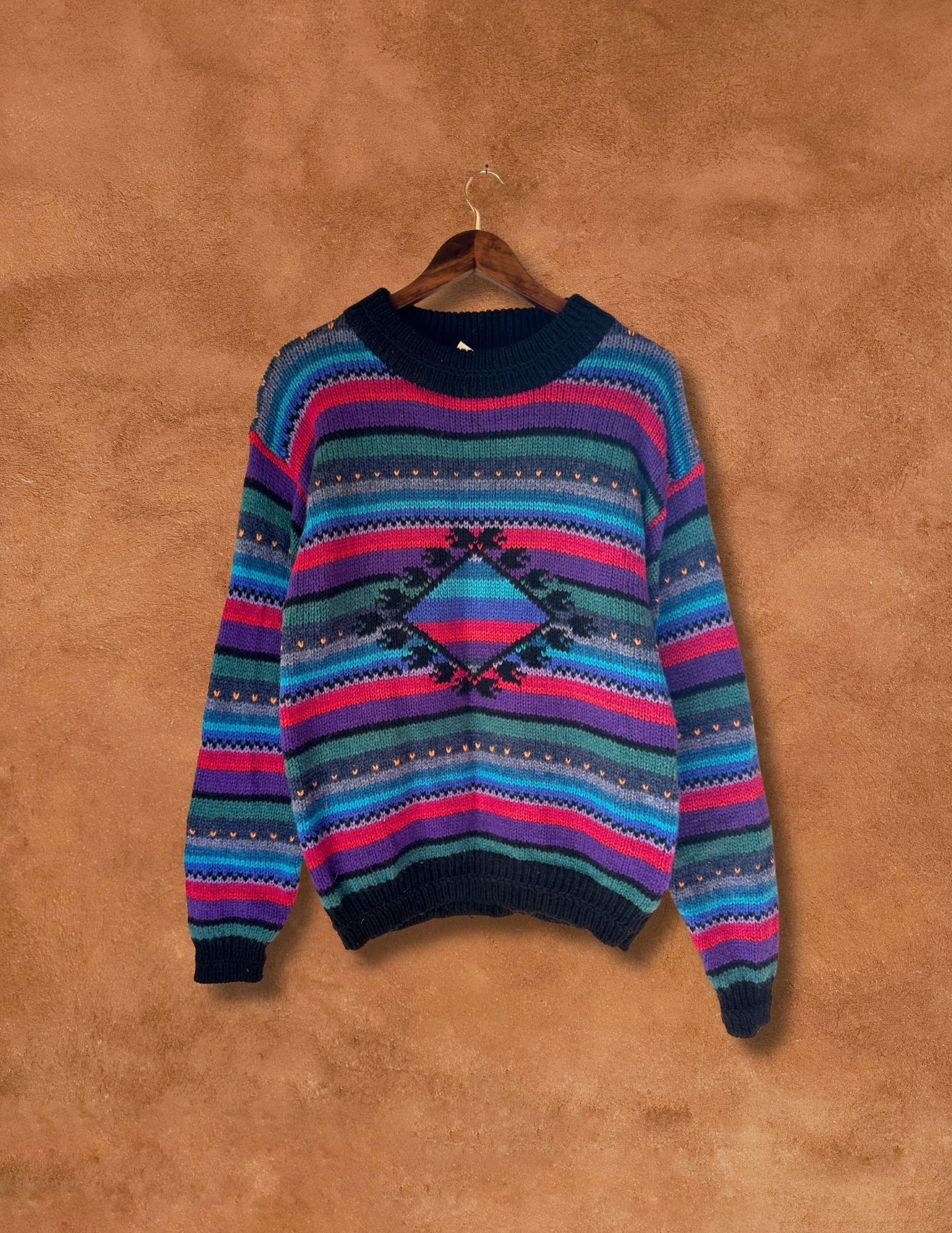 Vintage 80s Geo Stripe Sweater