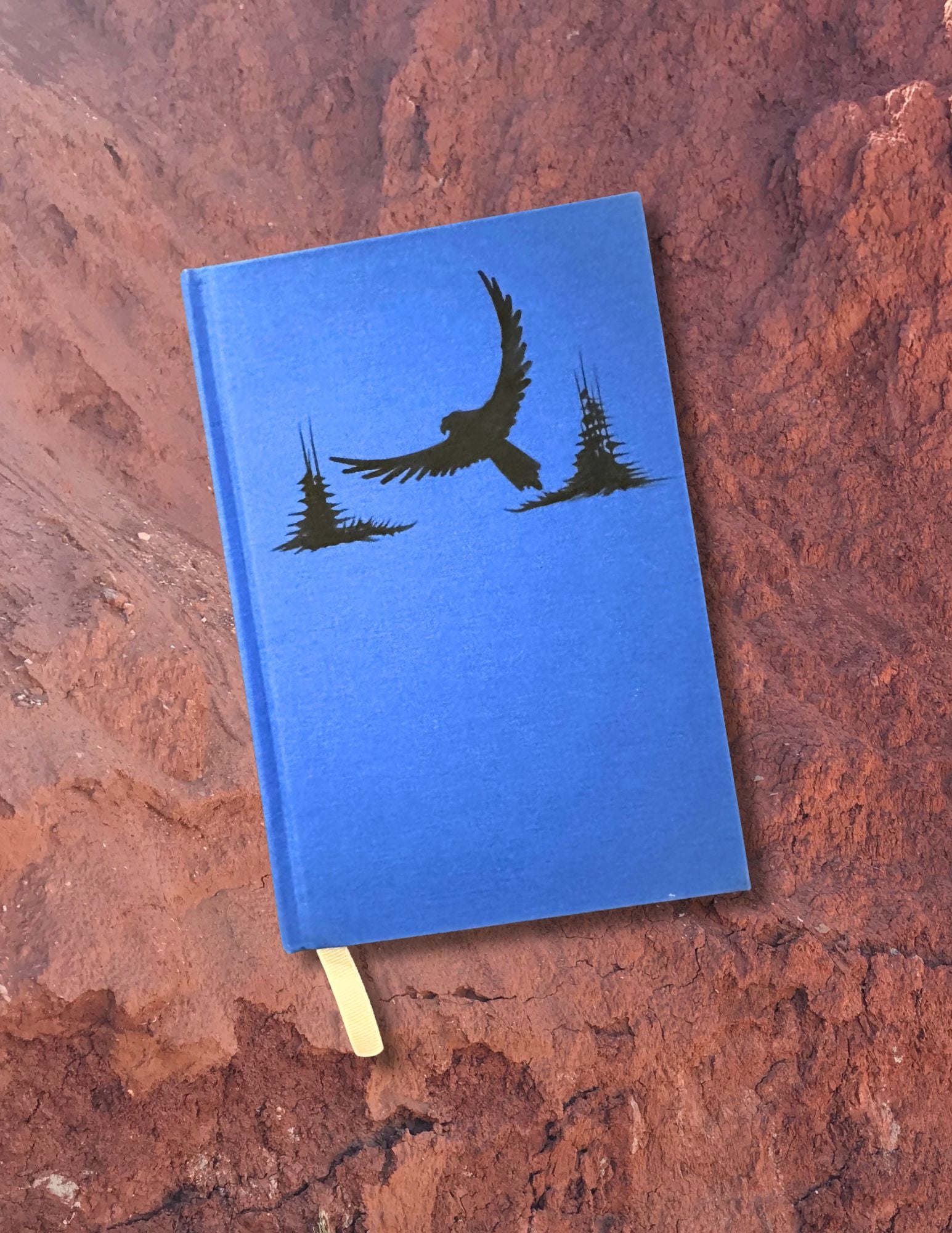 Hand Painted Eagle Essential Linen Journal by Diné Artist Emily Jacket- LAPIS