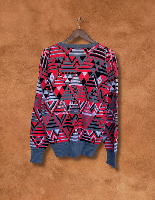 Vintage 80s Geo Print Ski Sweater