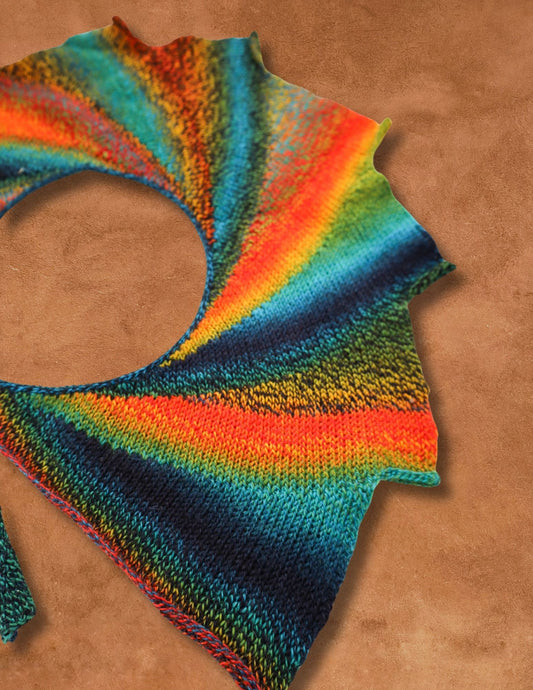 Vintage Handmade Rainbow Scarf