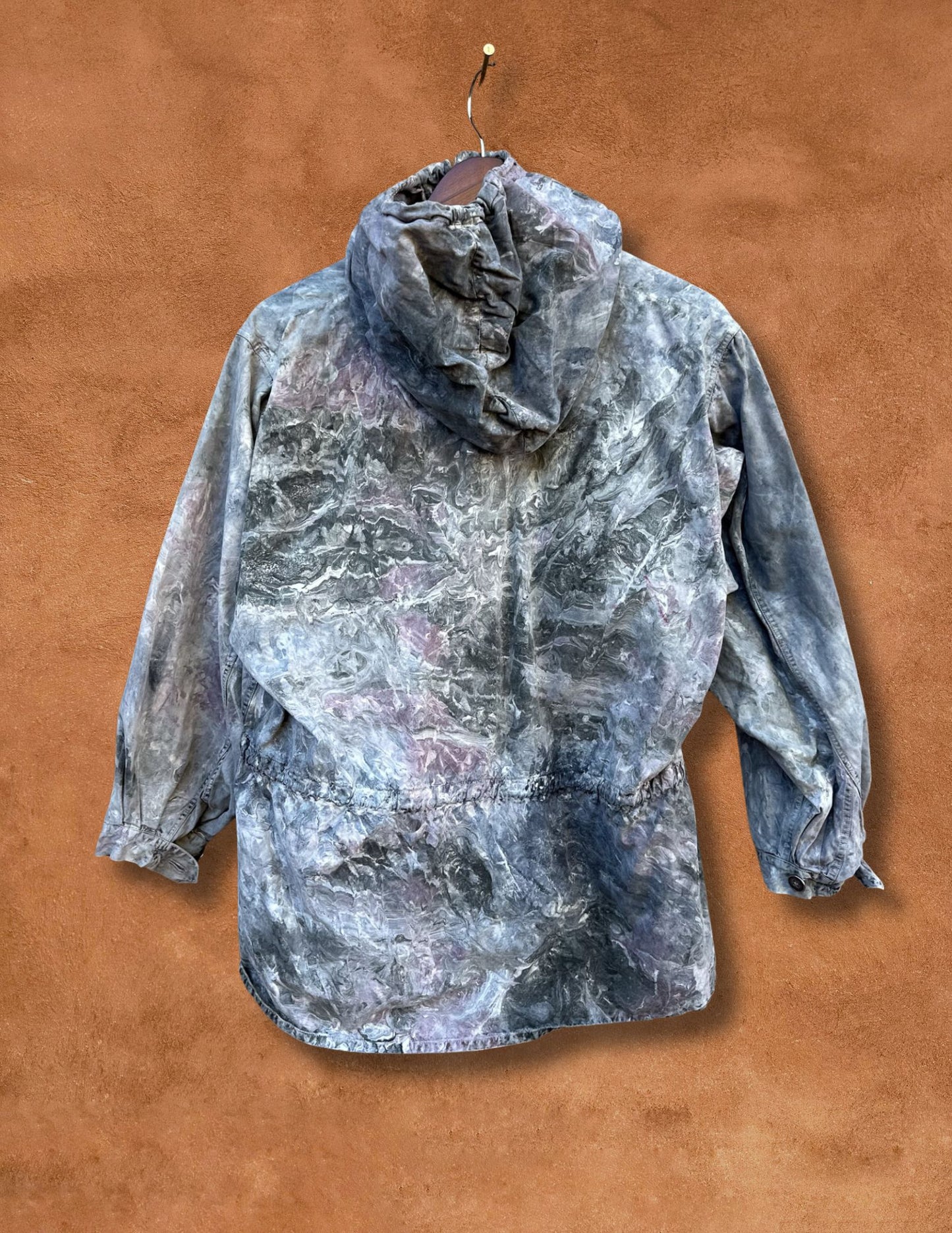 + Upcycled Vintage Marbleized Cotton Anorak +