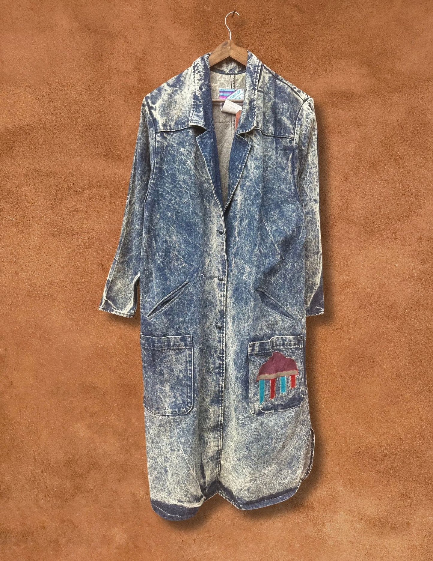 Vintage 80s Acid Wash Southwest Duster