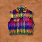 Vintage Rainbow Plaid Fringed Vest