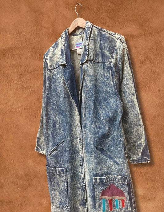 Vintage 80s Acid Wash Southwest Duster