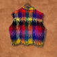 Vintage Rainbow Plaid Fringed Vest