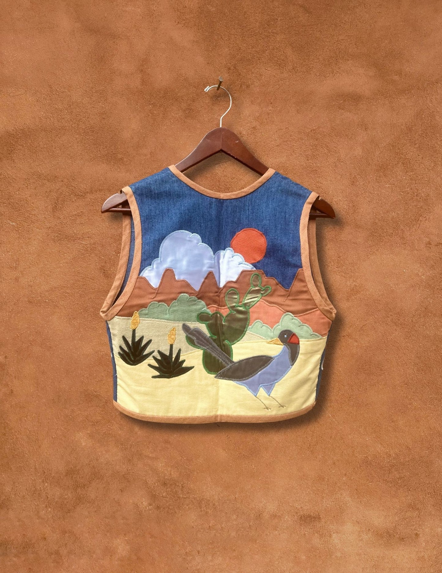 Vintage 70s Applique Soutwest Vest