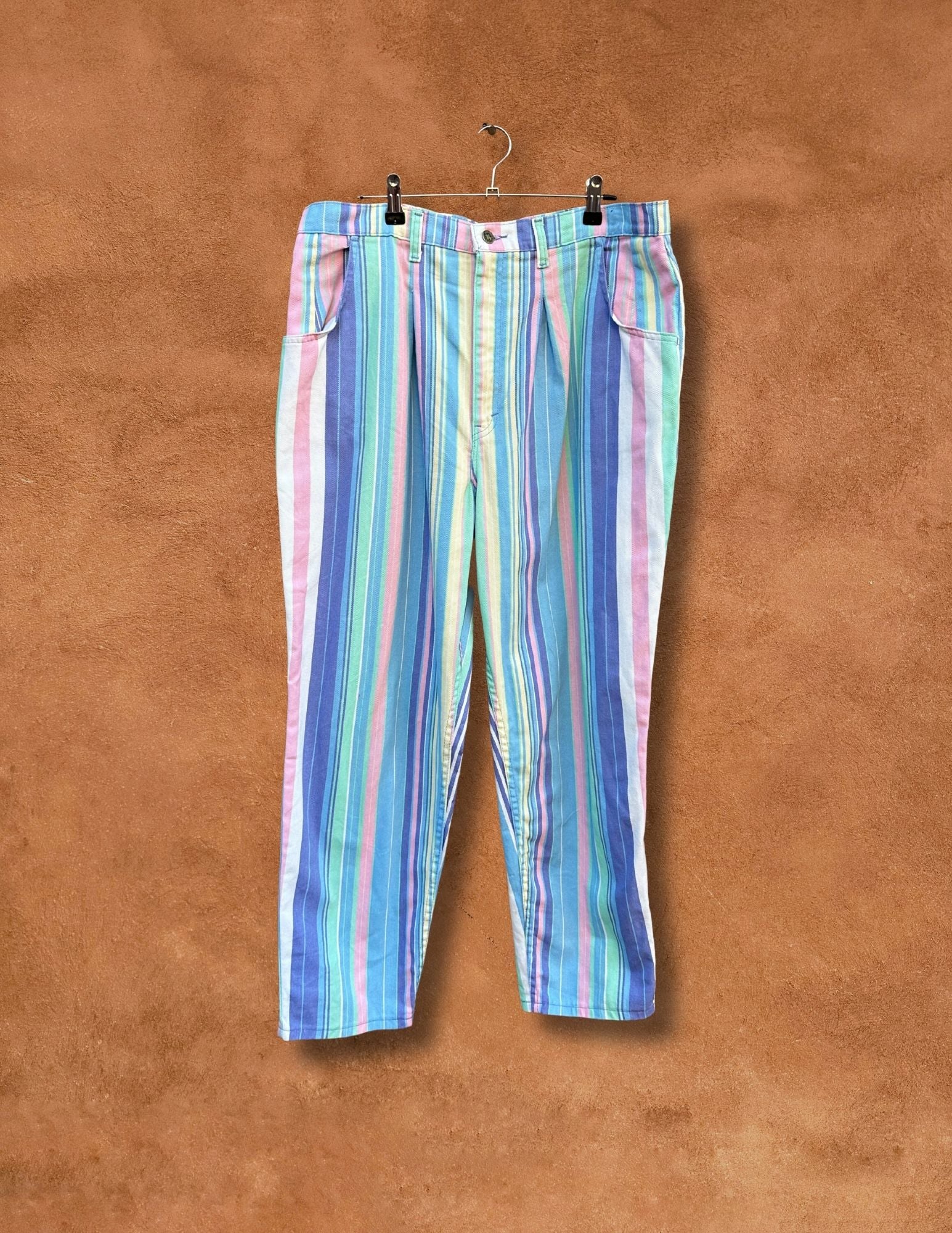 Vintage 80s Striped Jeans- Waist 37