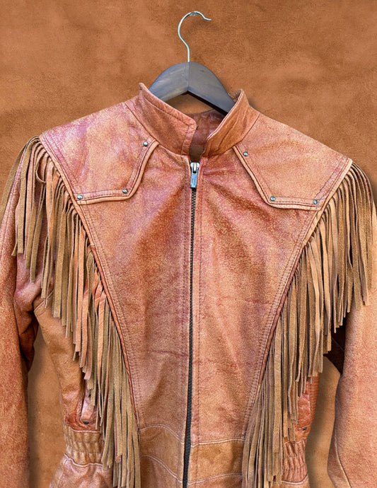 Vintage Leather 80s Fringe Jacket