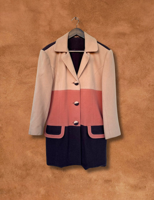 Vintage 60's Tricolor Mod Jacket Dress