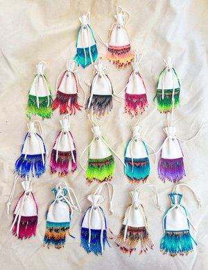 Navajo Made Handbeaded Buckskin Bags