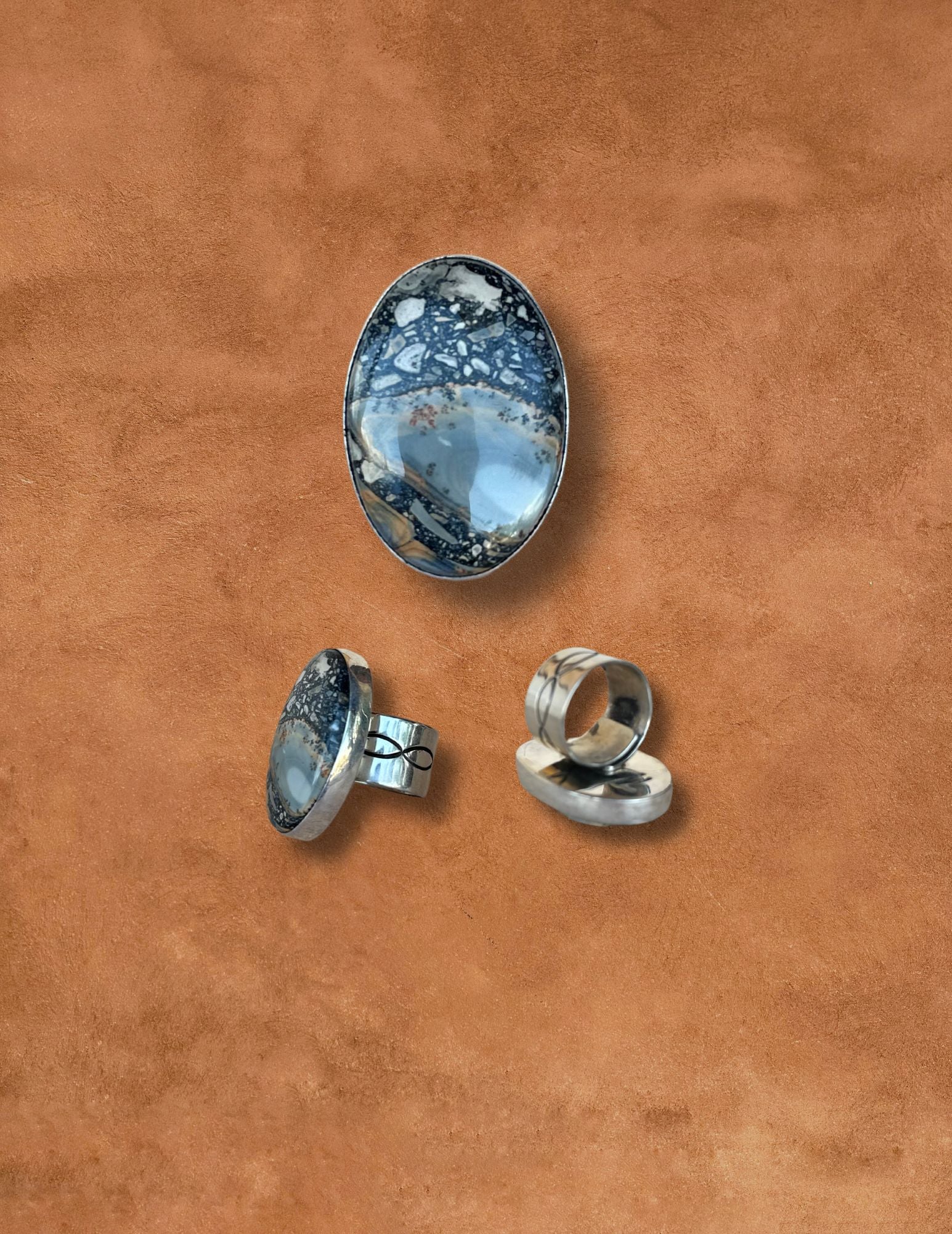 Navajo Made Jasper with Pyrite Ring