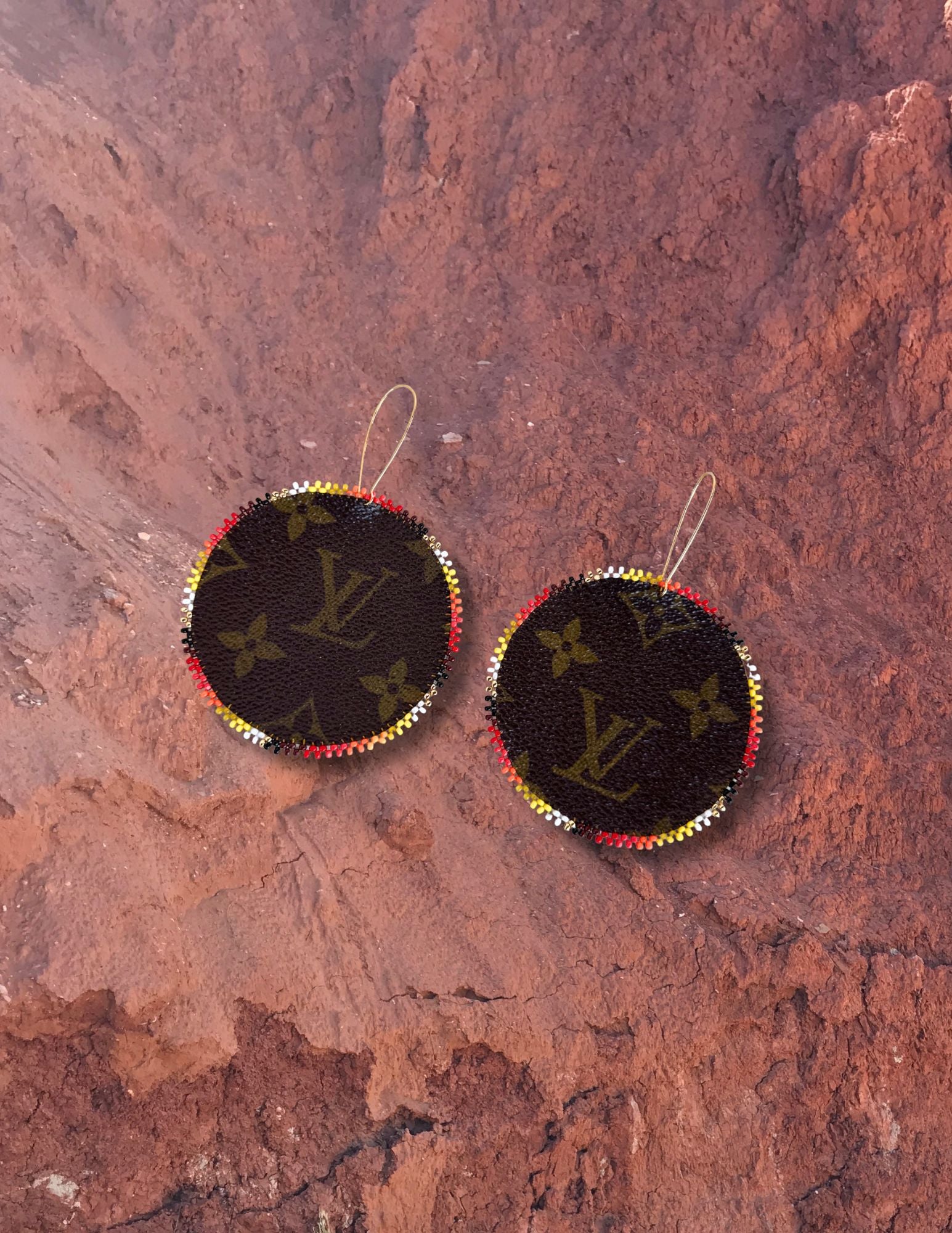 Navajo Made Louis Vuitton Beaded Earrings