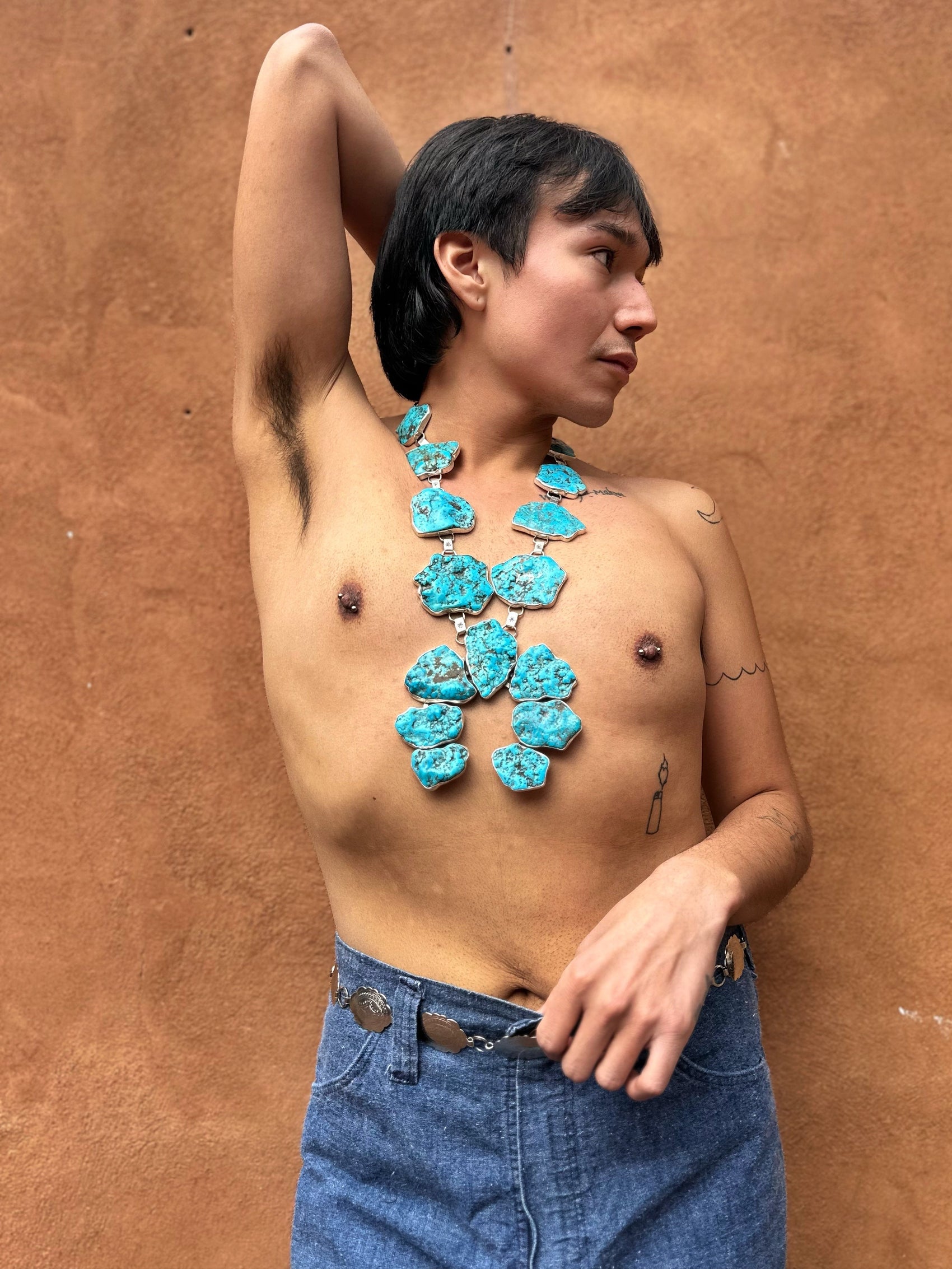 Navajo Made Turquoise Nugget Necklace