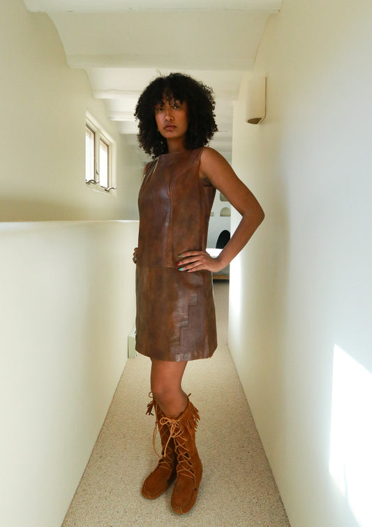 Vntage 60s Leather Dress