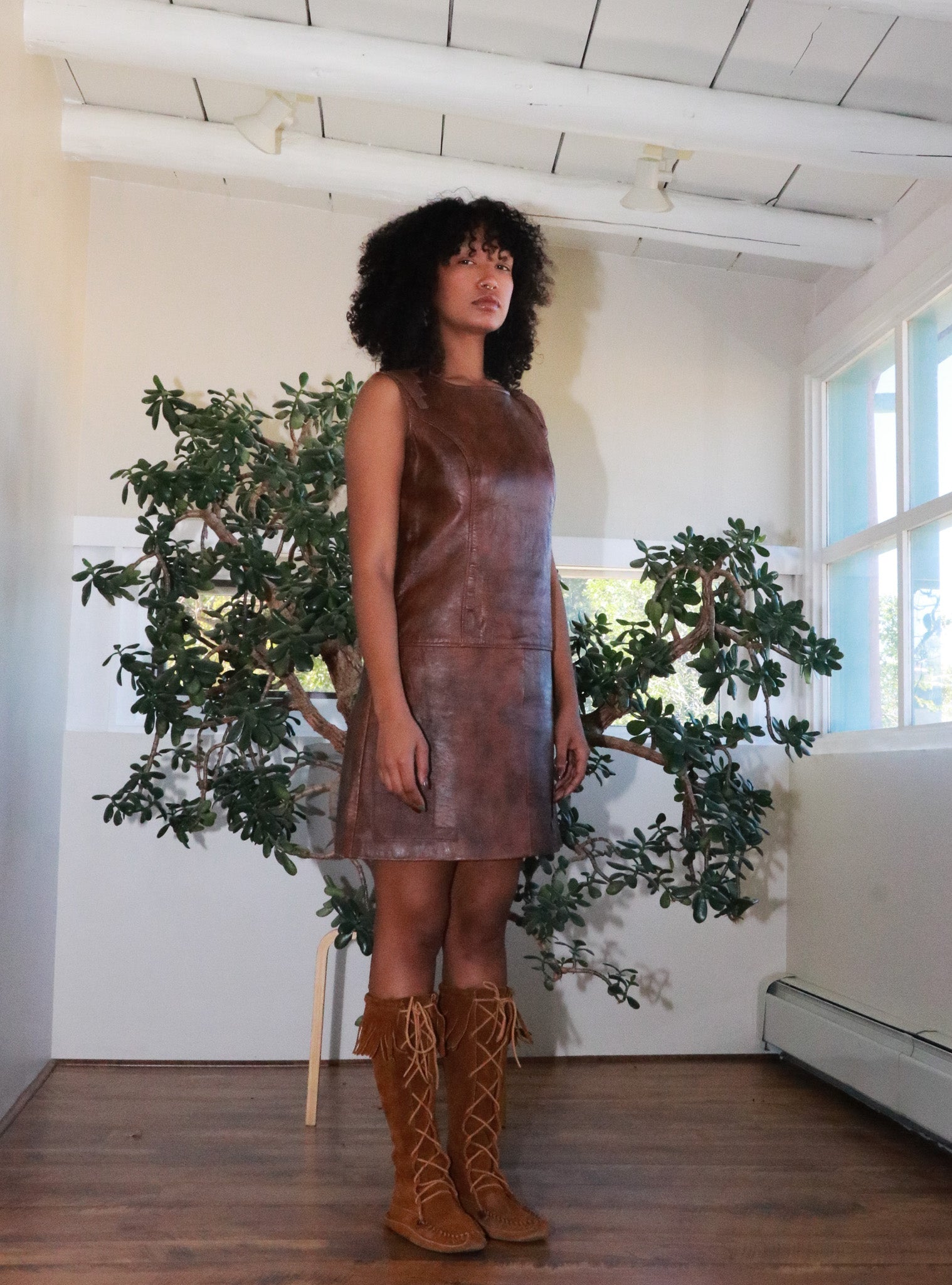 Vntage 60s Leather Dress