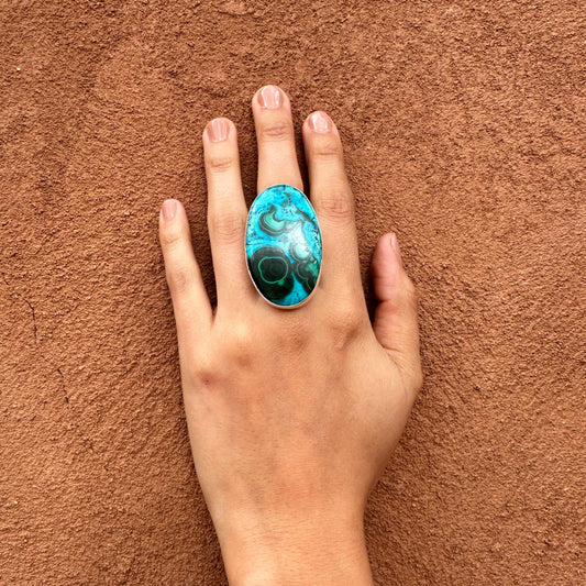 Navajo Made Azurite Malachite Ring