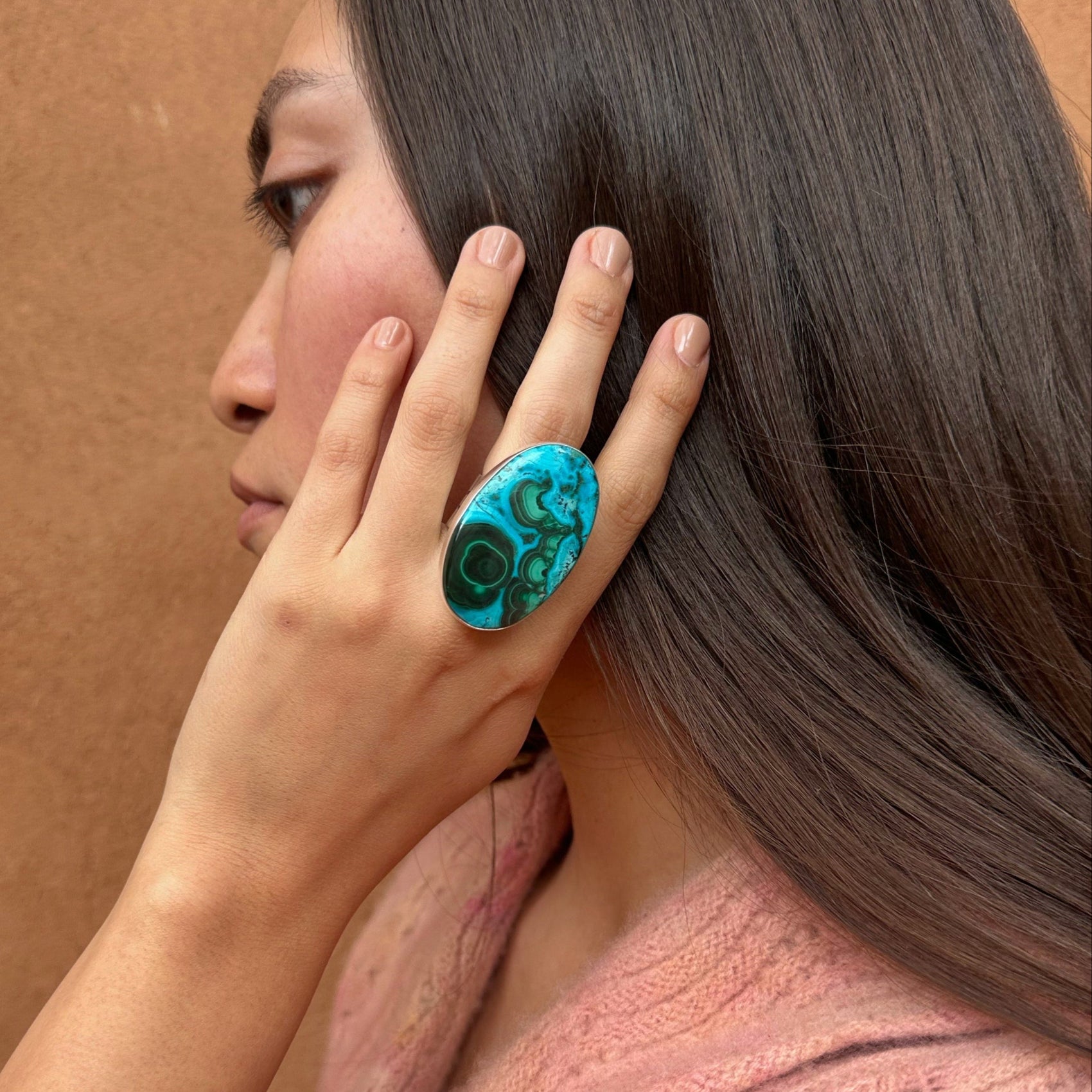 Navajo Made Azurite Malachite Ring