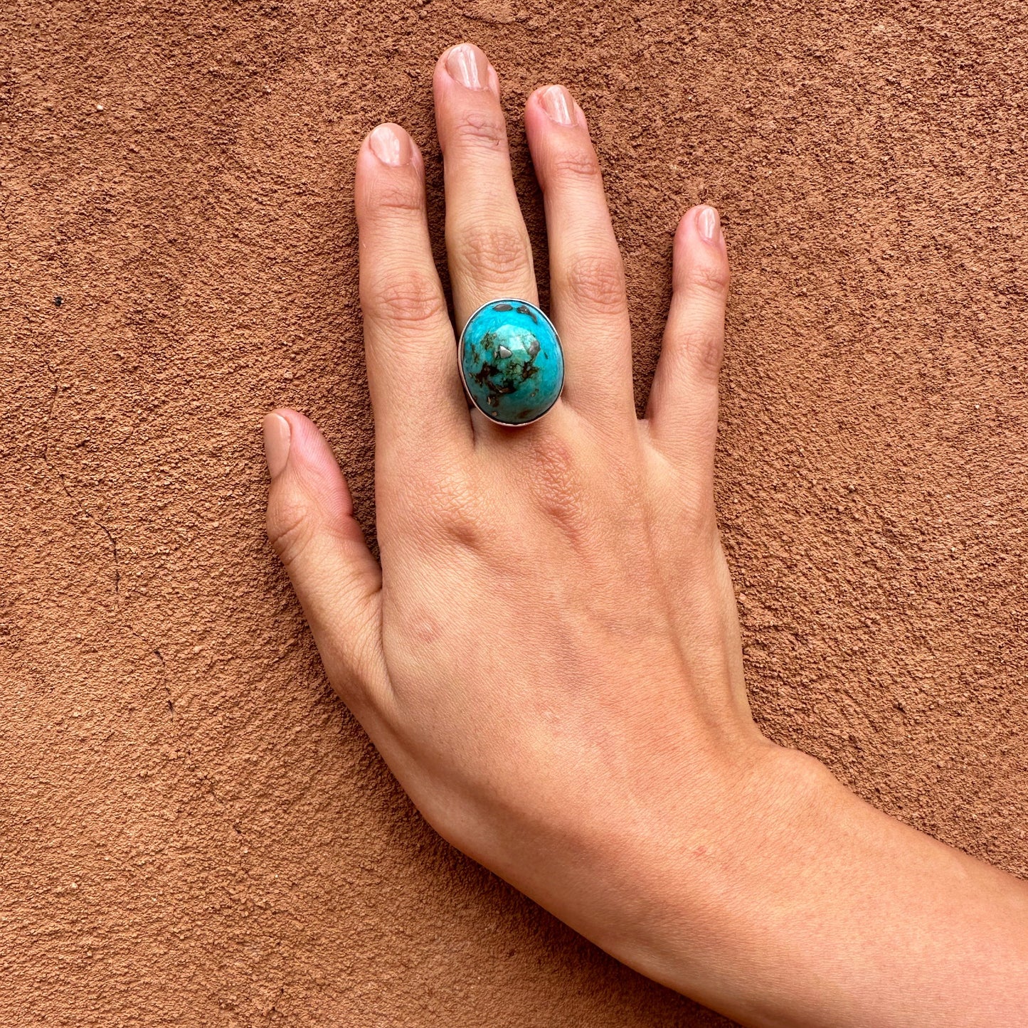 Navajo Made Turquoise Large Nugget Rings