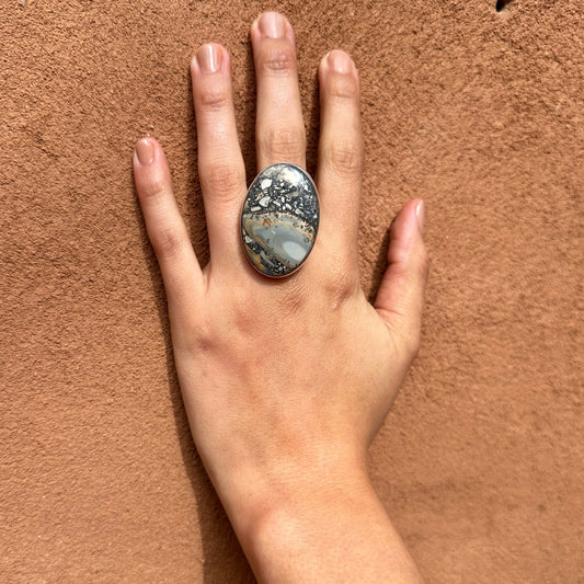 Navajo Made Jasper with Pyrite Ring