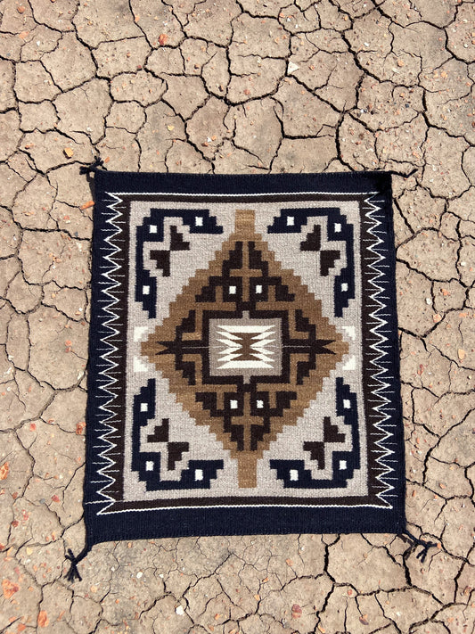 Two Grey Hills Navajo Made Rug- Shirley Brown