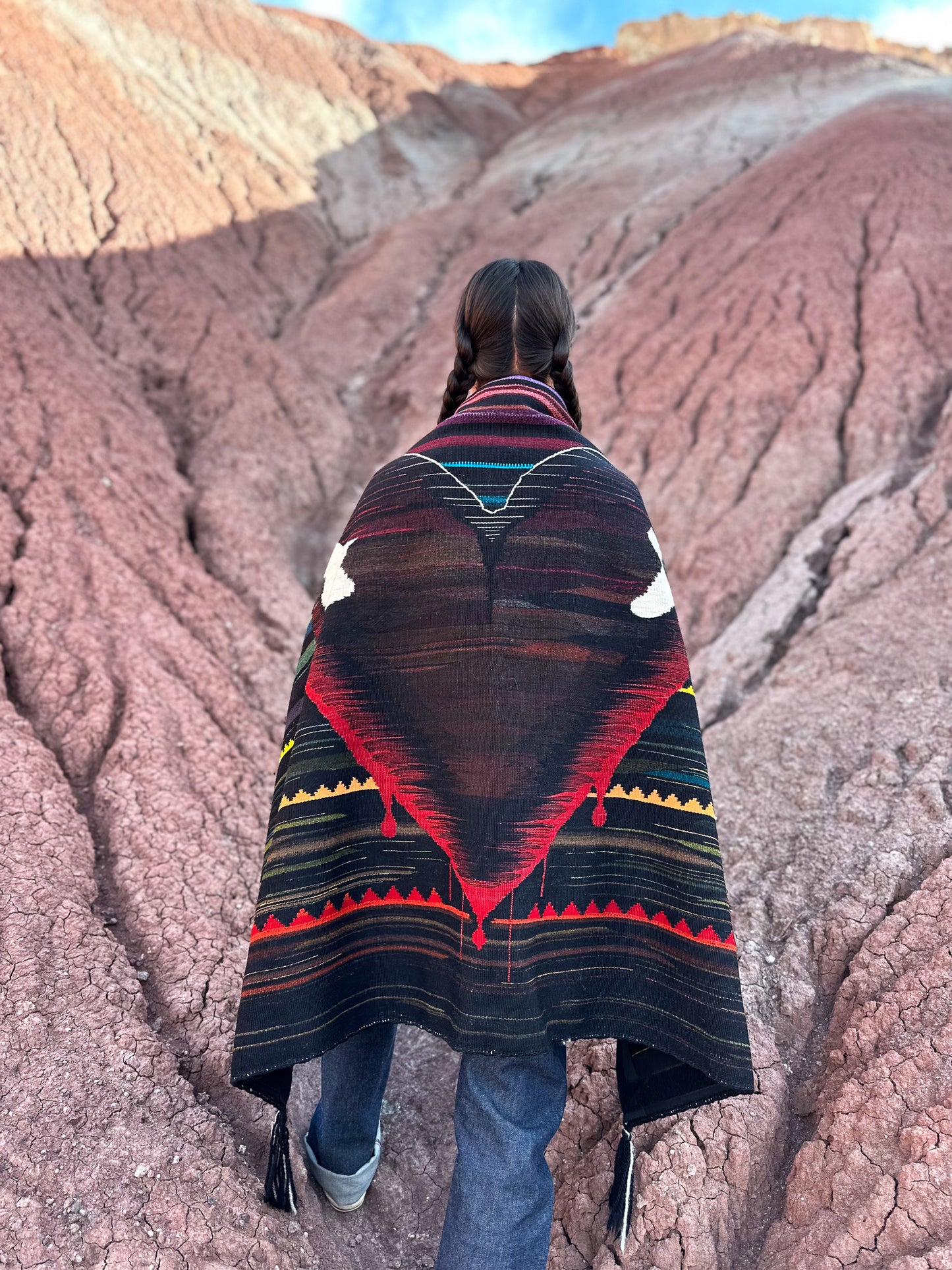 COLORS MAY FADE BUT I STILL EXIST Shawl by Diné Artist Zefren-M