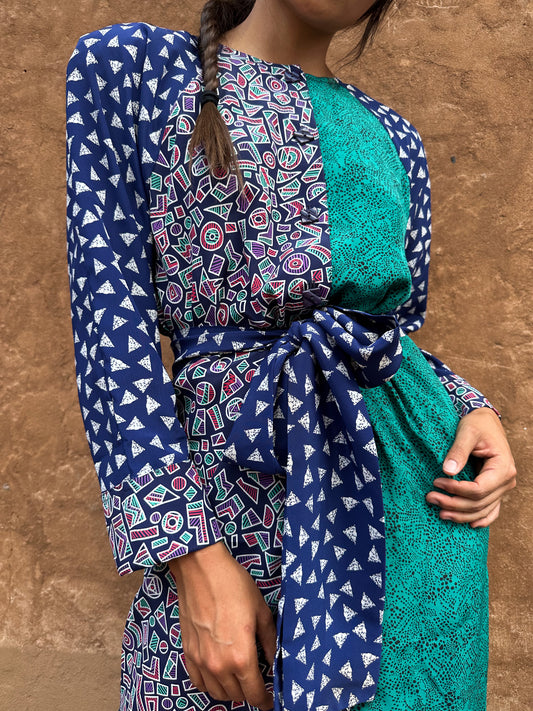 Vintage 80s Patchwork Dress