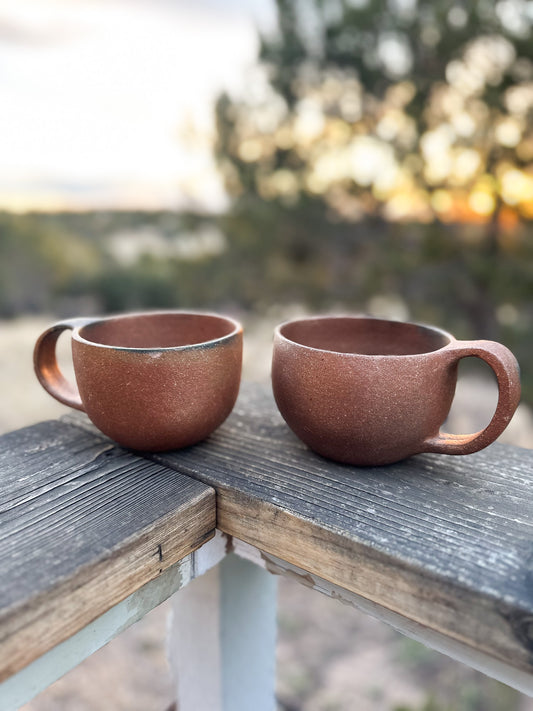 Vintage Micaceous Clay Twin Mug Set