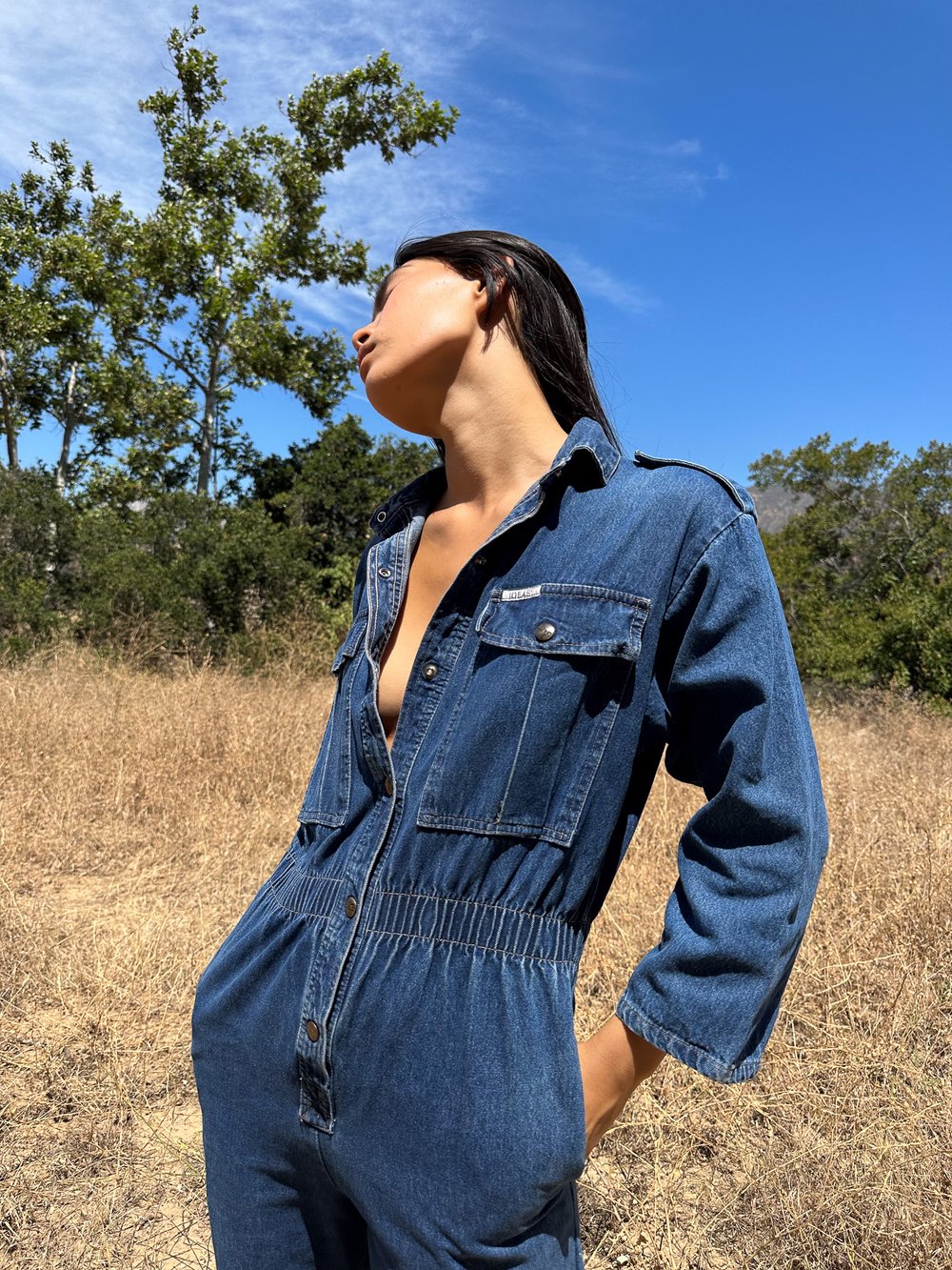 Vintage 80s Denim Flysuit