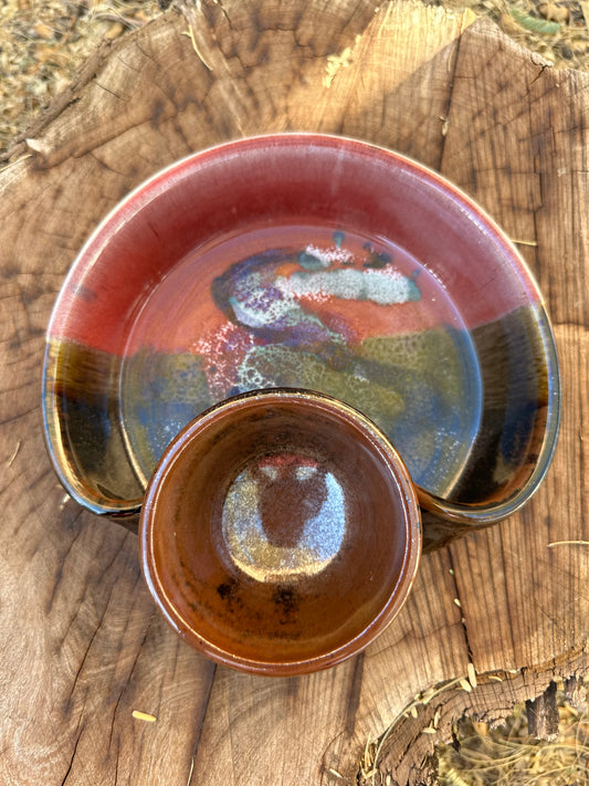 Vintage 70s Ceramic Serving Bowl