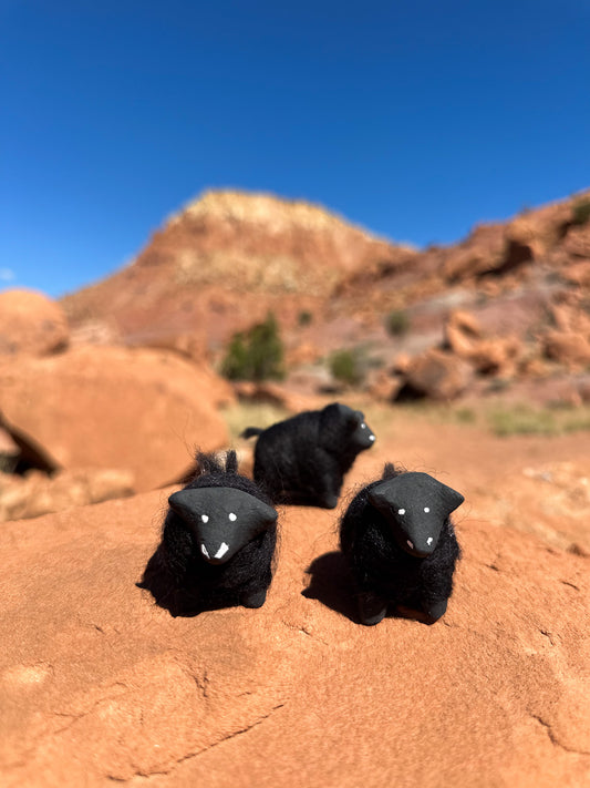 Navajo Made Dibé (Sheep) Figurine- Black