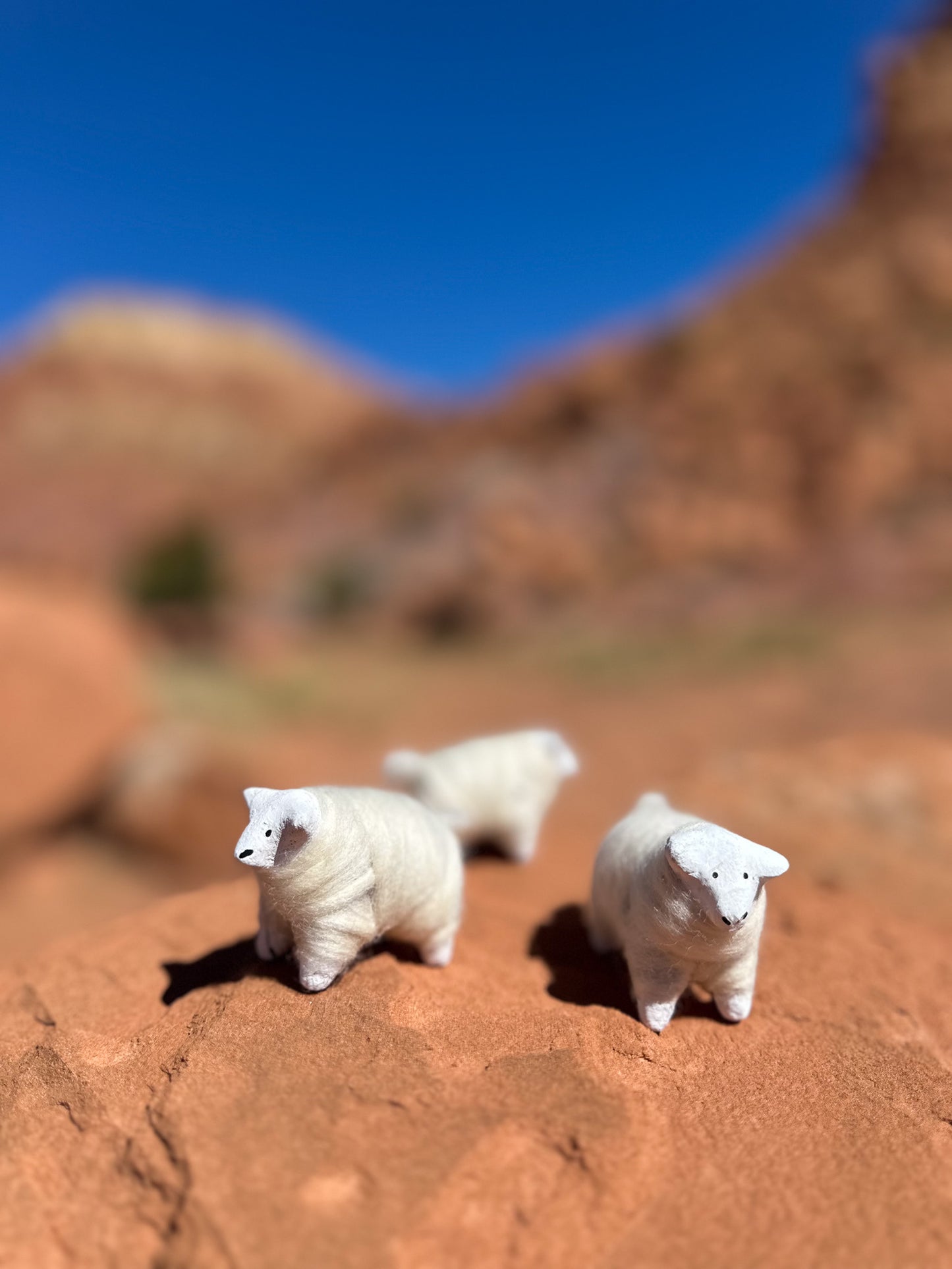 Navajo Made Dibé (Sheep) Figurine- White