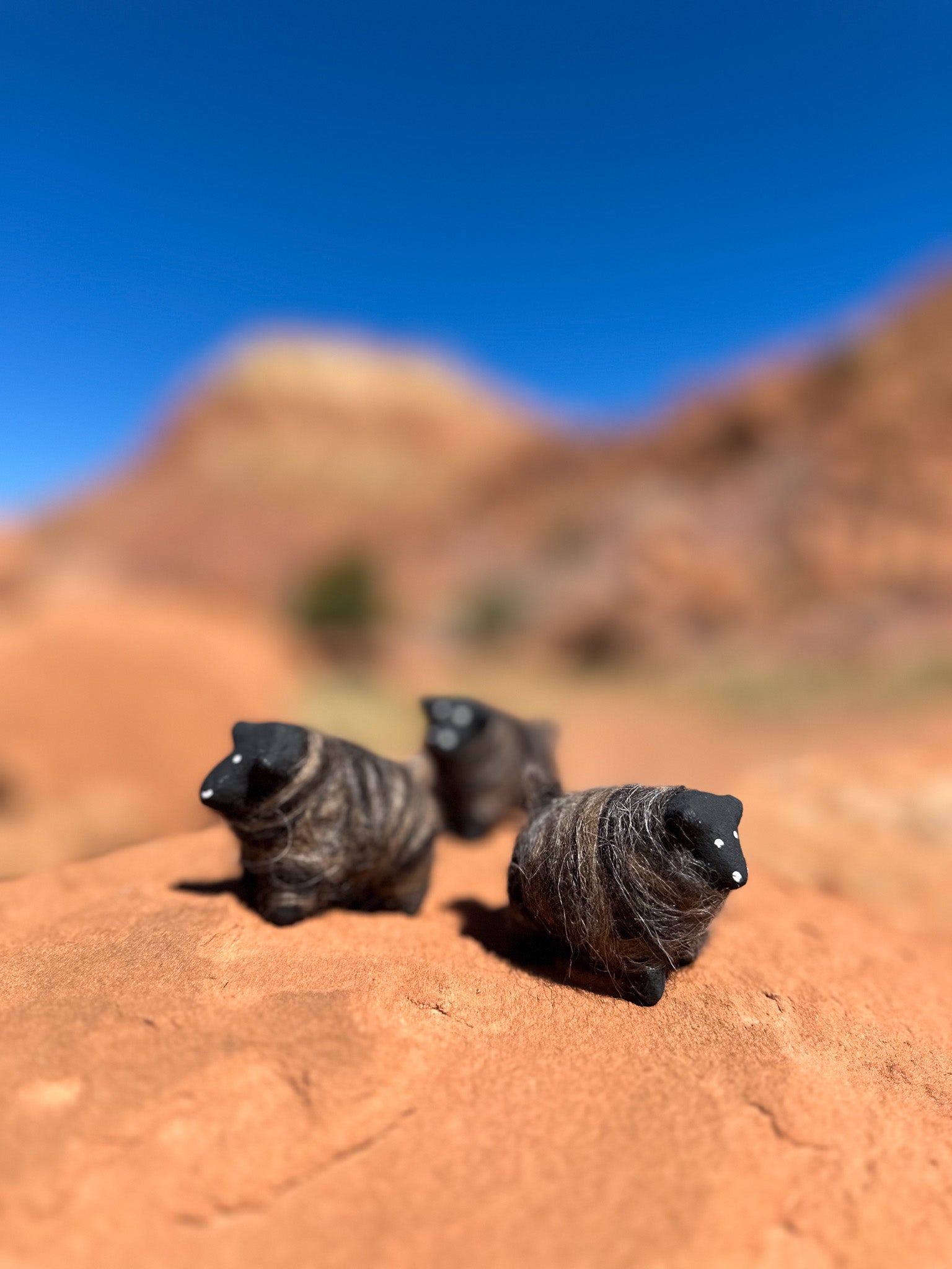 Navajo Made Dibé (Sheep) Figurine- Black Churro