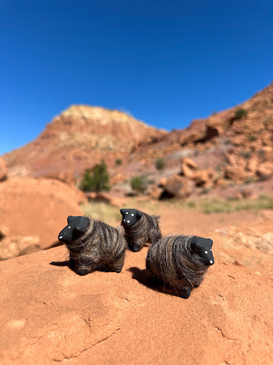 Navajo Made Dibé (Sheep) Figurine- Black Churro