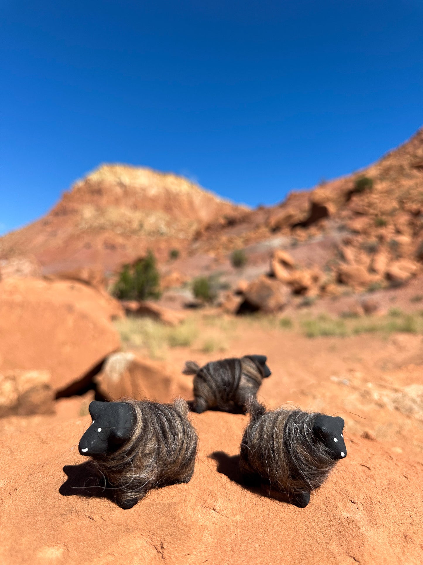 Navajo Made Dibé (Sheep) Figurine- Black Churro