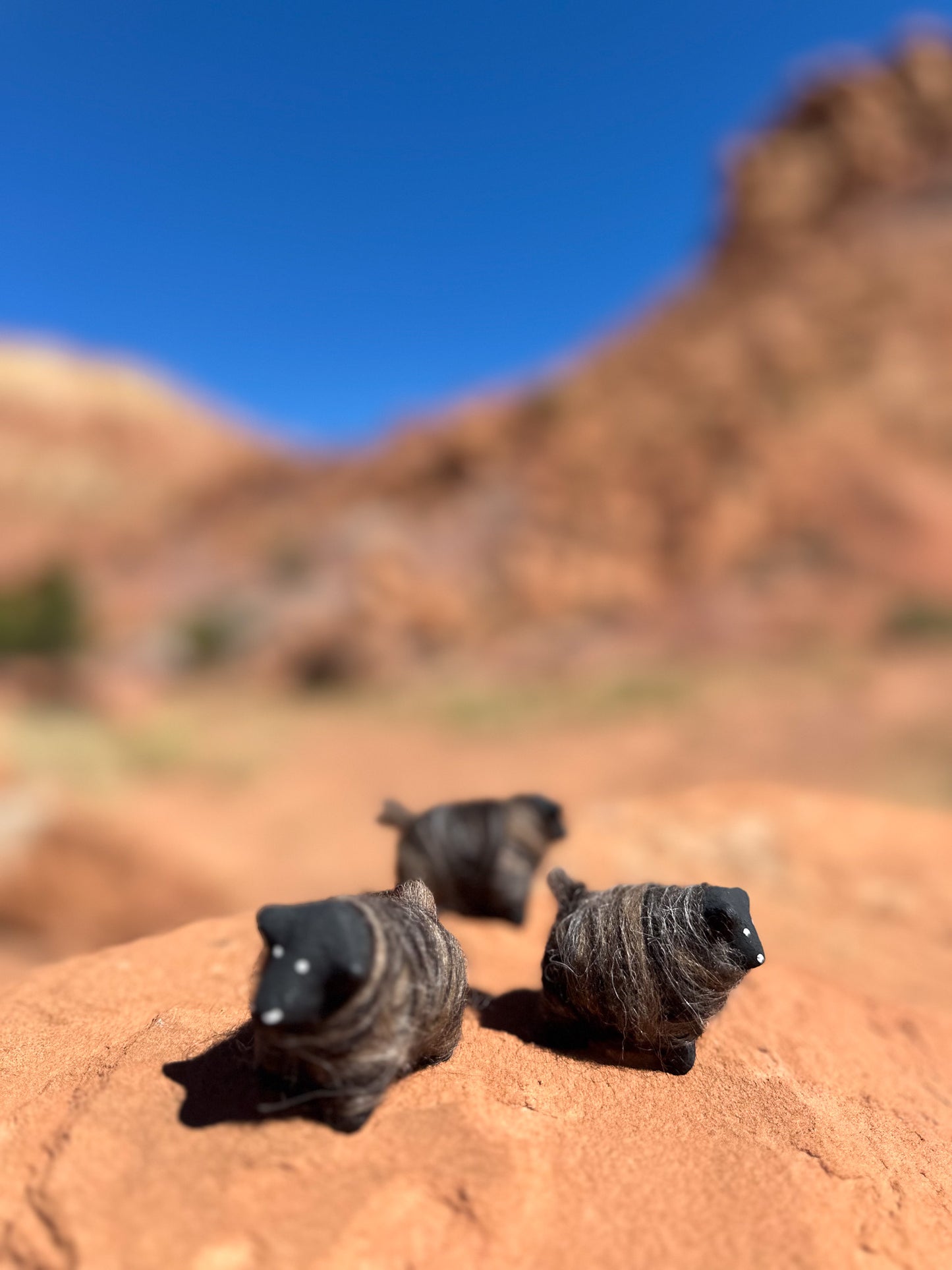 Navajo Made Dibé (Sheep) Figurine- Black Churro