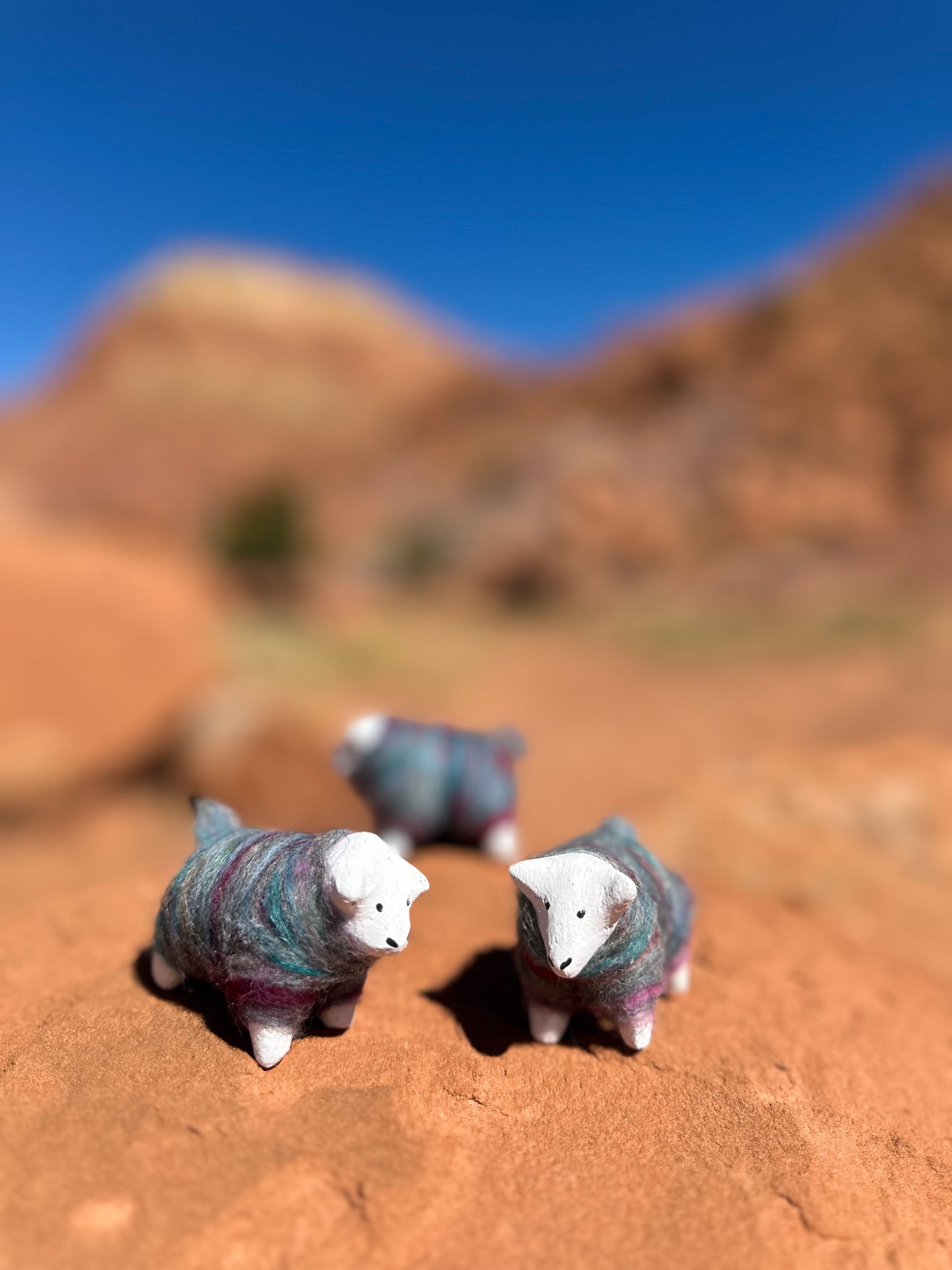 Navajo Made Dibé (Sheep) Figurine- Blue Fleck