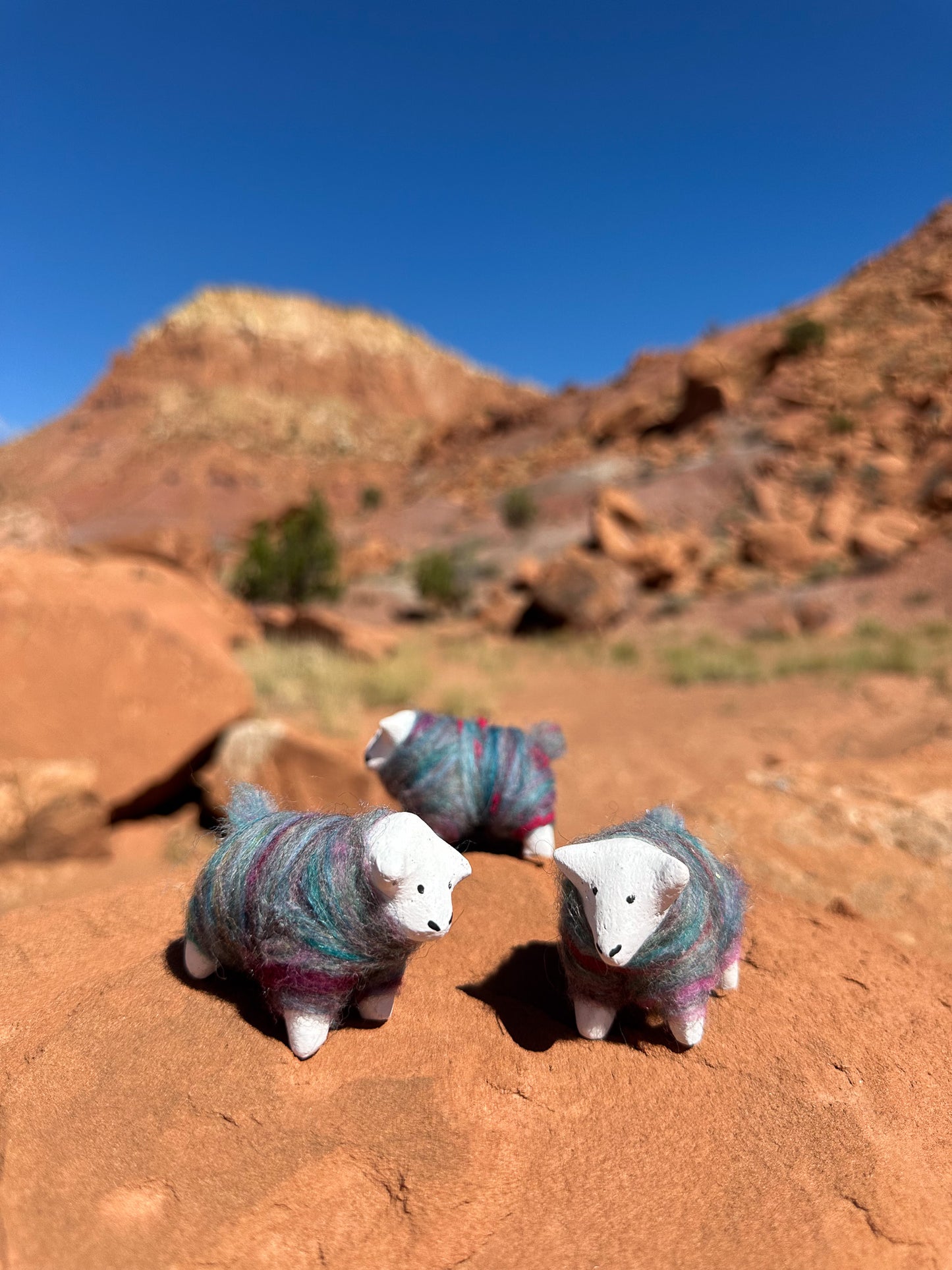 Navajo Made Dibé (Sheep) Figurine- Blue Fleck