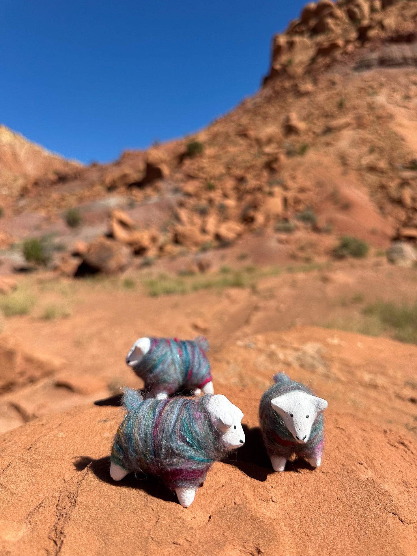 Navajo Made Dibé (Sheep) Figurine- Blue Fleck