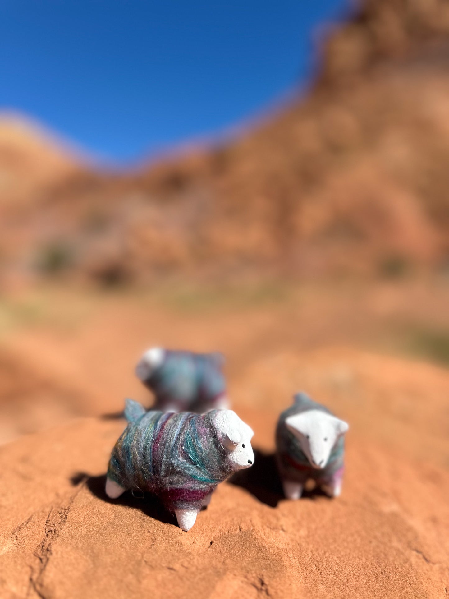 Navajo Made Dibé (Sheep) Figurine- Blue Fleck