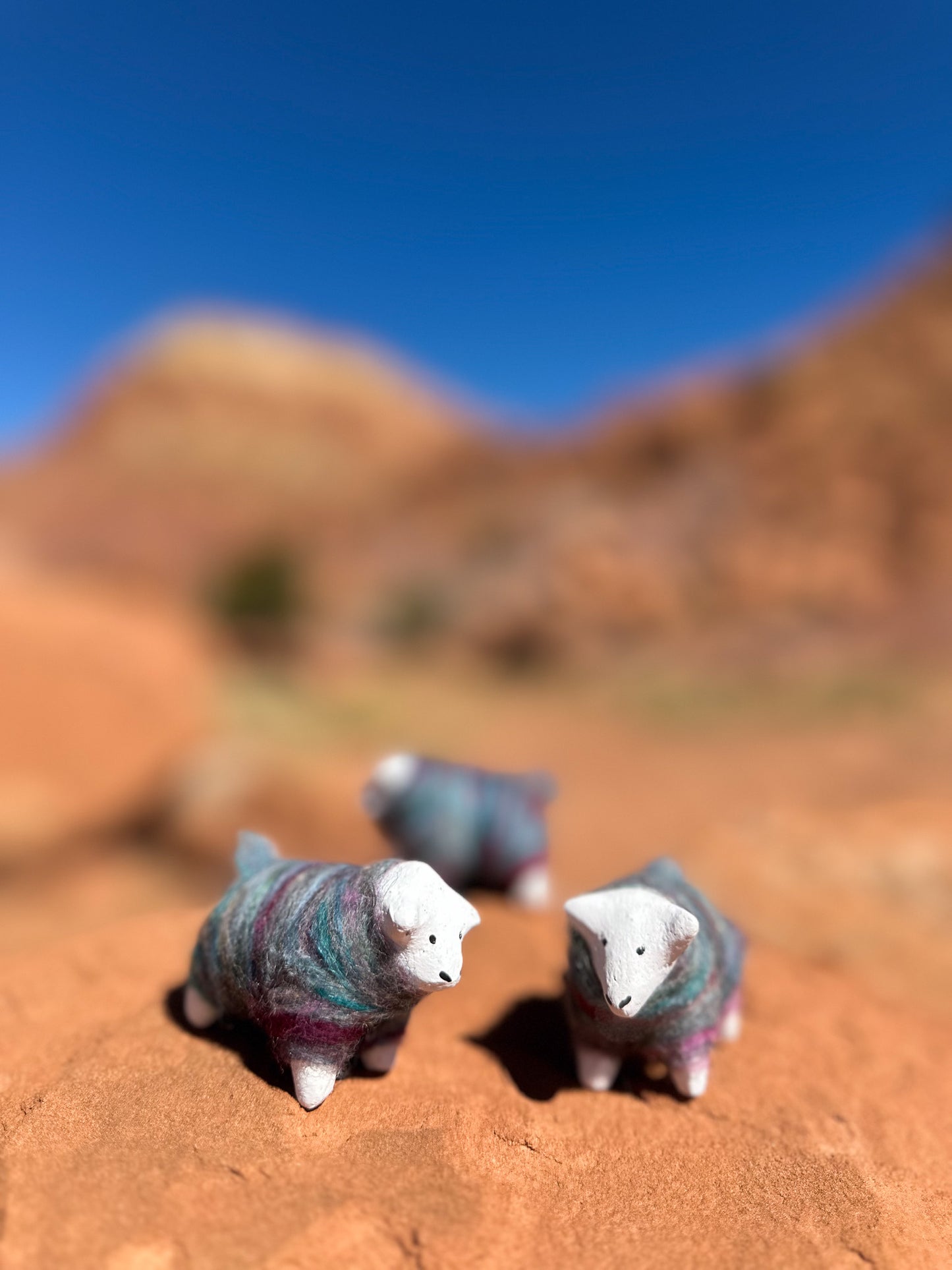 Navajo Made Dibé (Sheep) Figurine- Blue Fleck