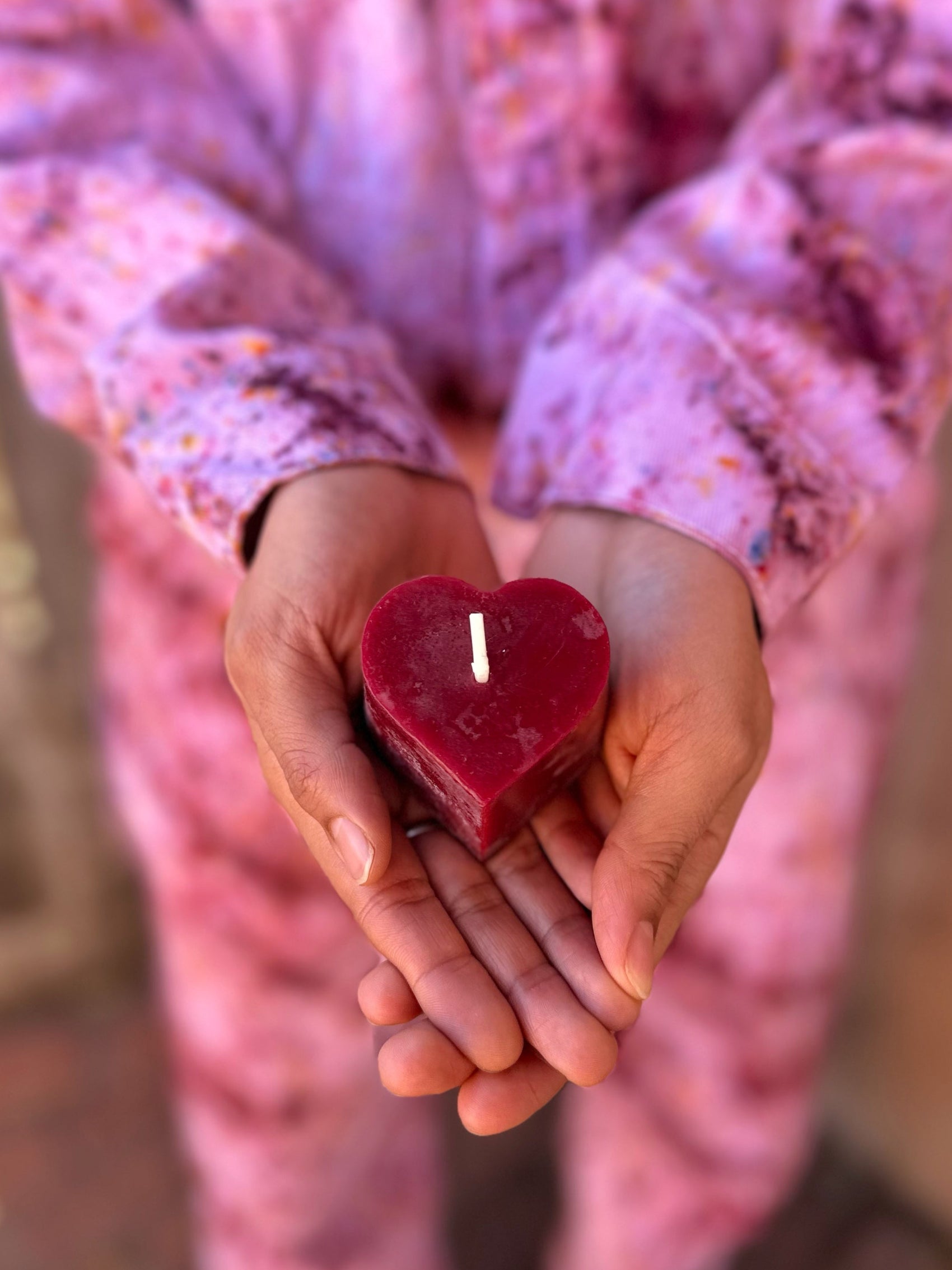 Beeswax Heart Candle