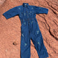 Upcycled Vintage Denim 80s Jumpsuit Handpainted by Emily Jacket