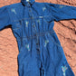 Upcycled Vintage Denim 80s Jumpsuit Handpainted by Emily Jacket