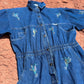 Upcycled Vintage Denim 80s Jumpsuit Handpainted by Emily Jacket