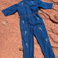 Upcycled Vintage Denim 80s Jumpsuit Handpainted by Emily Jacket