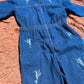 Upcycled Vintage Denim 80s Jumpsuit Handpainted by Emily Jacket