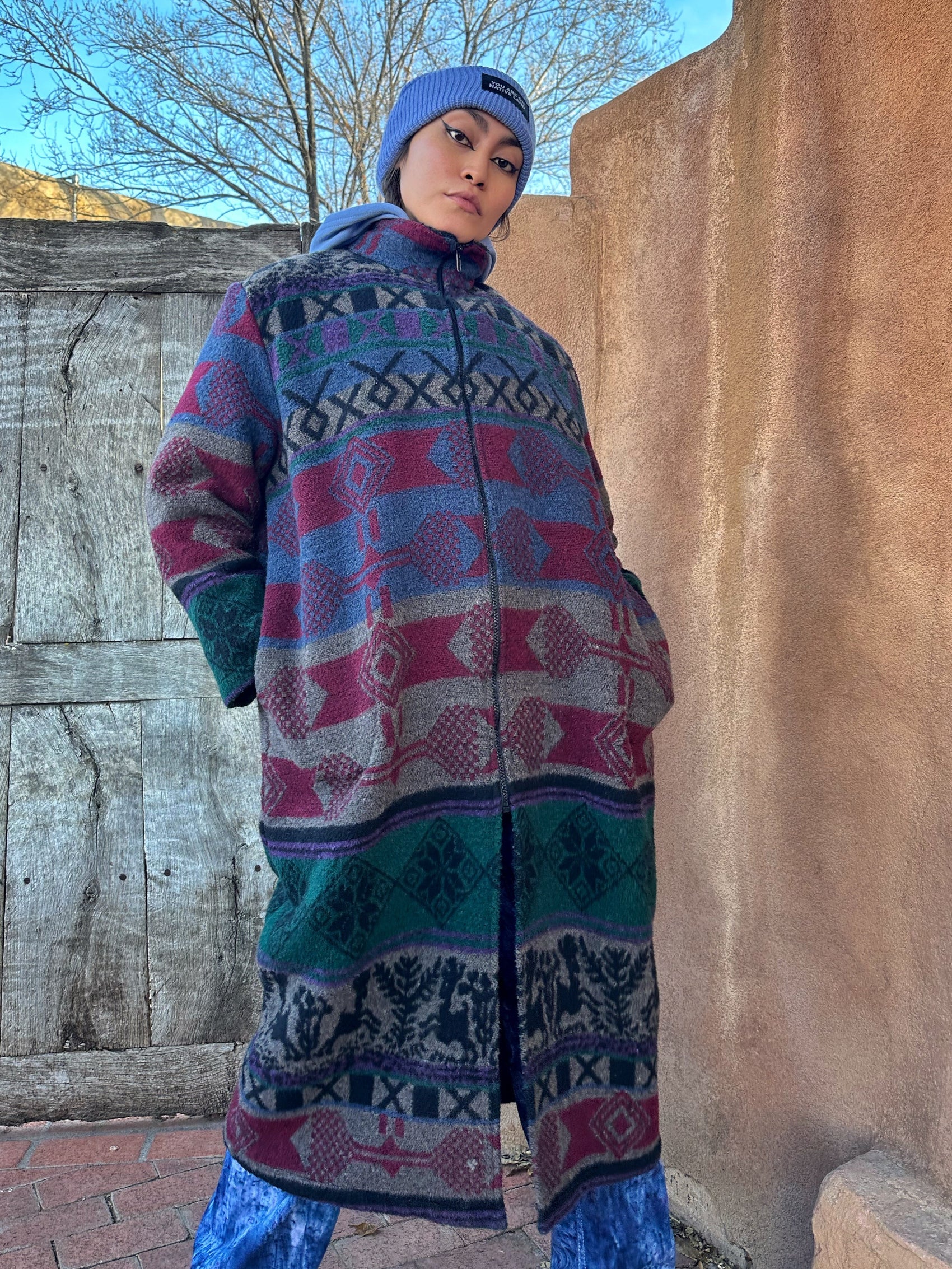 Vintage 80s Wool Blanket Coat