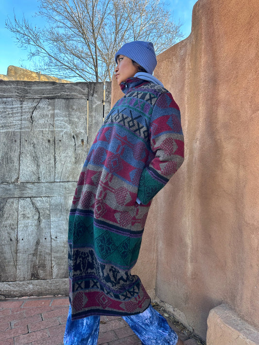 Vintage 80s Wool Blanket Coat