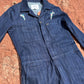 Upcycled Vintage Denim 80s Jumpsuit Handpainted by Emily Jacket