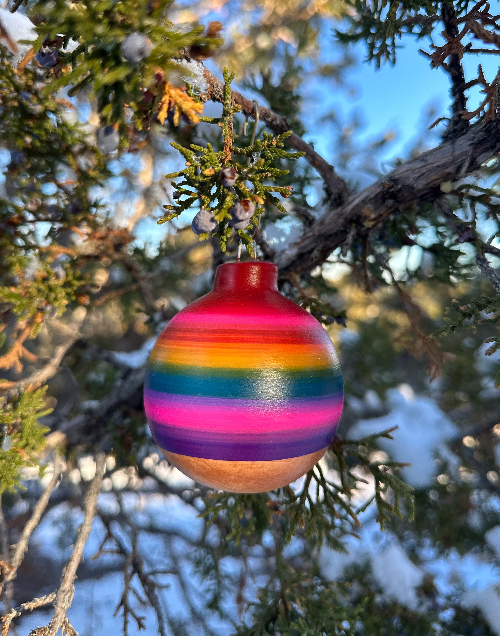 Navajo Made Handpainted Clay Ornaments- Nástíí’liid (Rainbow)